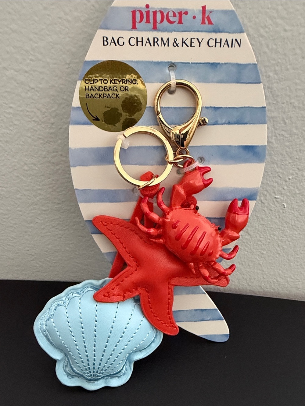 Piper K | Crab Starfish Seashell Coastal Summer Bag Charm